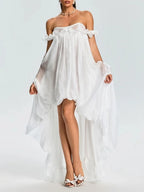 Euleta Off Shoulder Lace Ruffle Maxi Dress Flowering Girl