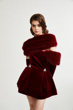 Wivika Velvet Fur Dress Flowering Girl