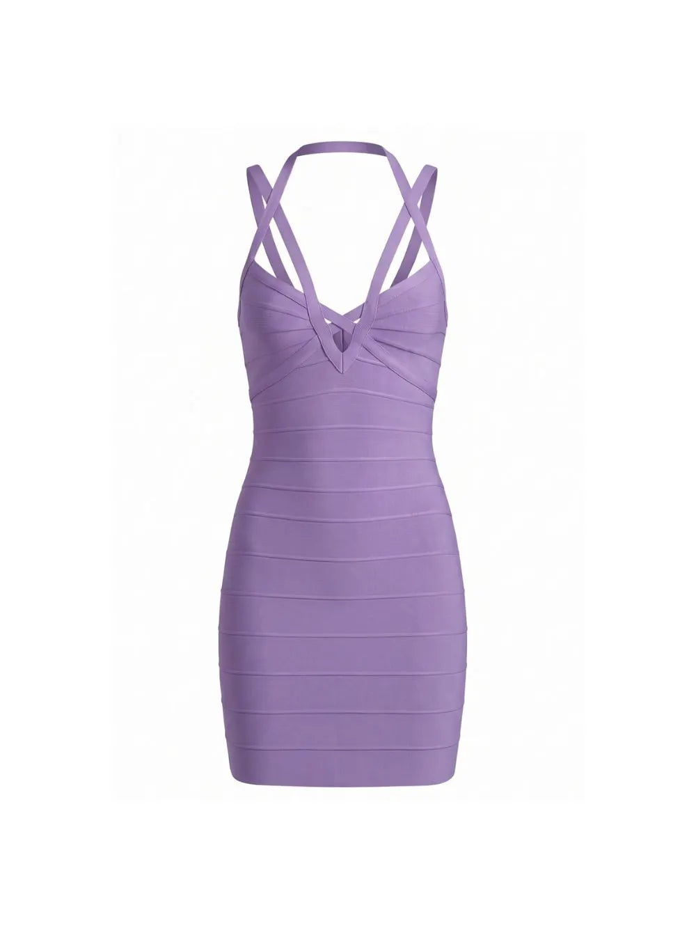 Halter Structured Dress Purple Flowering Girl