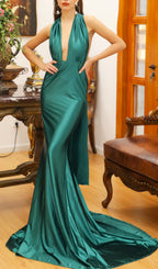 Celeste Halter Backless Maxi Dress Flowering Girl