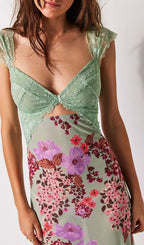 Ladee Lace Floral Midi Dress Flowering Girl