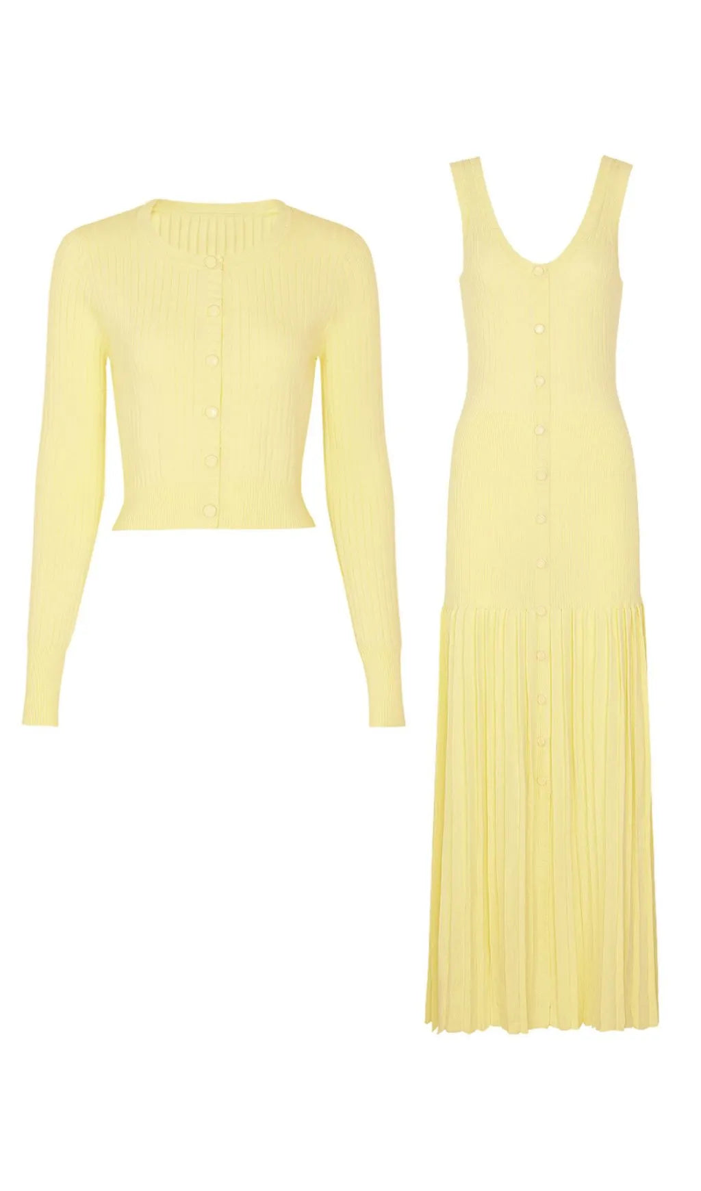 Jackie Yellow Knit Cardigan & Maxi Dress Flowering Girl