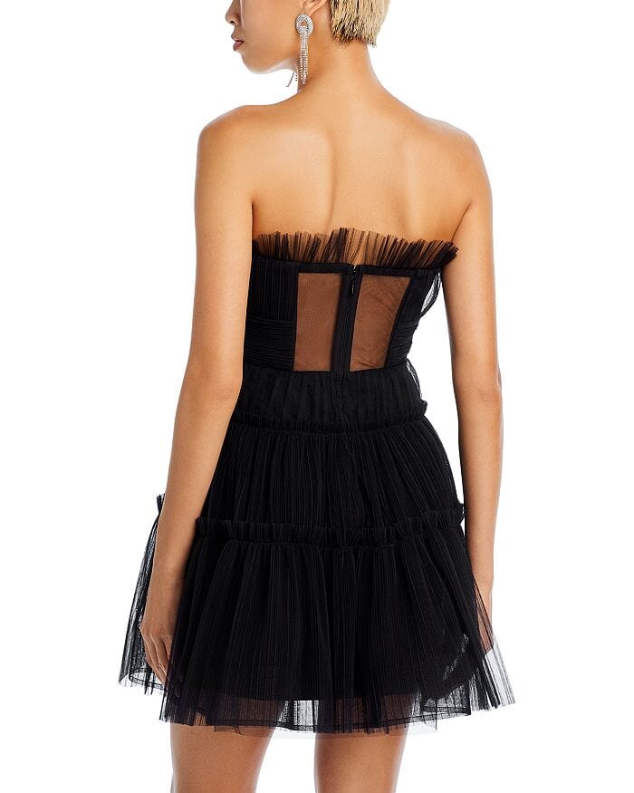 STRAPLESS TIERED TULLE MINI DRESS Flowering Girl