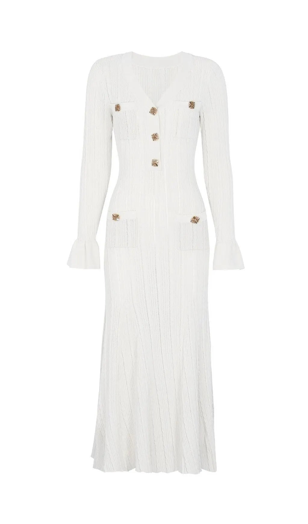 Kayce Long Sleeve Knit Midi Dress Flowering Girl
