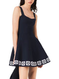 Crochet Panel Skater Mini Dress Flowering Girl