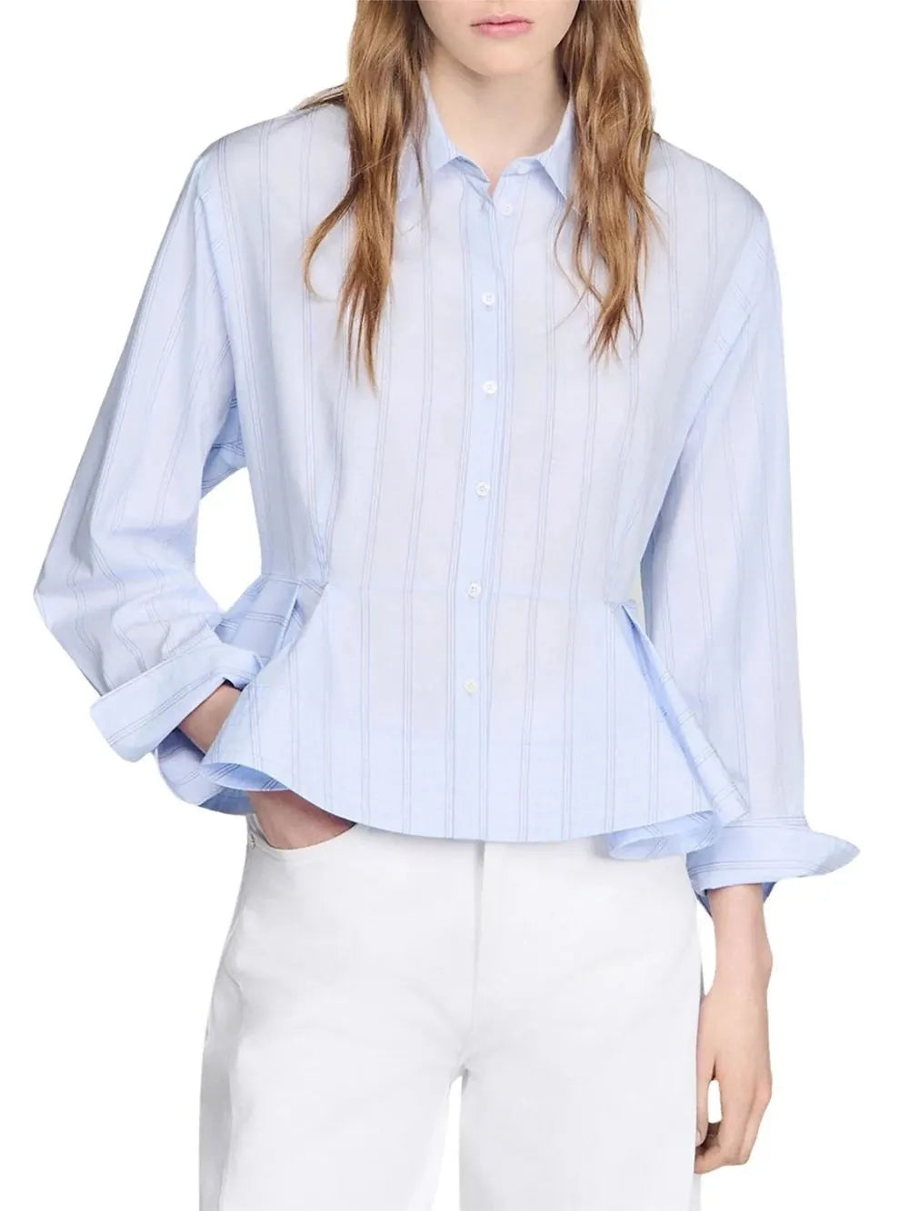 Striped Peplum Shirt Flowering Girl