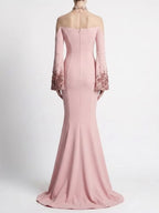 Crystal Long Sleeve Maxi Dress Pink Flowering Girl