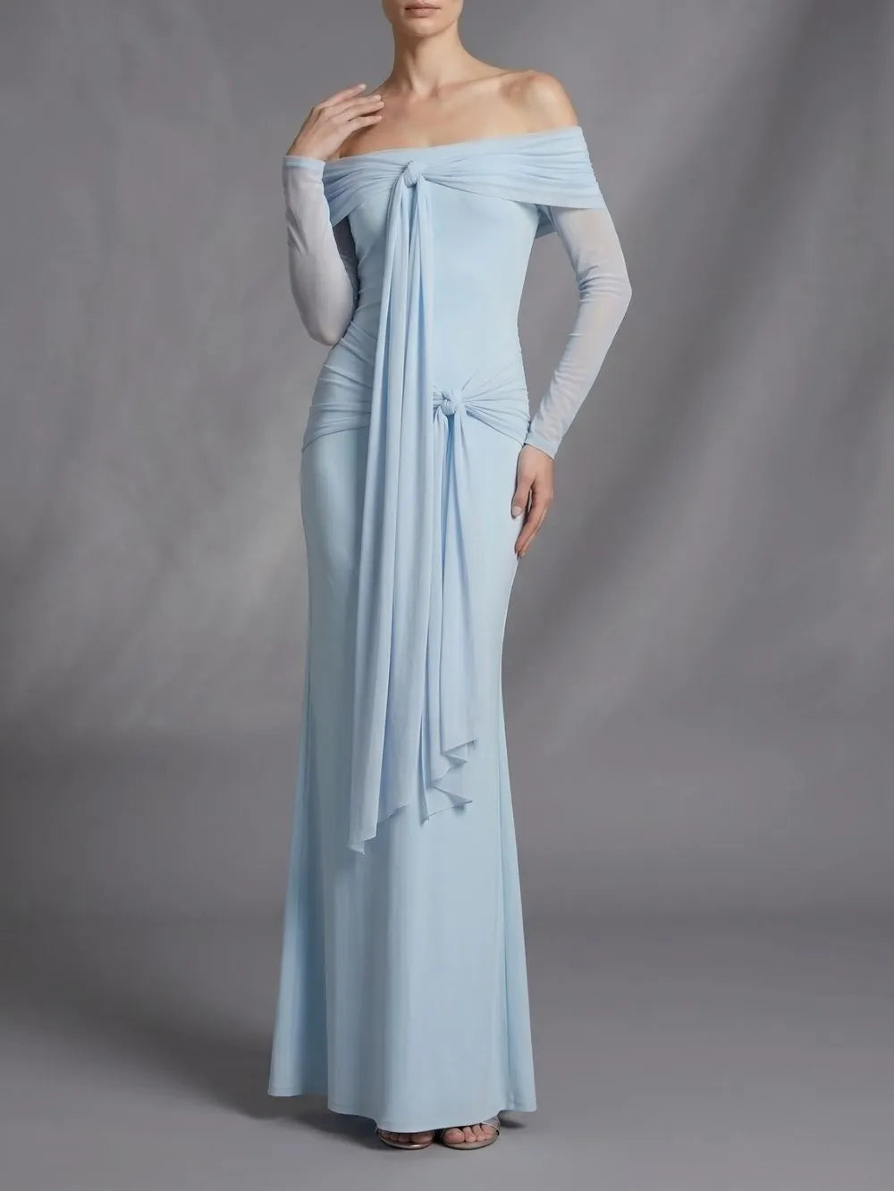 Jalenor Off Shoulder Twisted Maxi Dress Flowering Girl