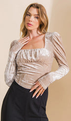 Put On A Show Velvet Top Flowering Girl