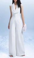 Goodwin White Halter Jumpsuit Flowering Girl