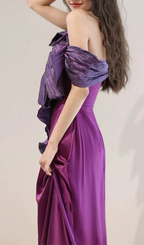 Ganit Purple Bow Maxi Dress Flowering Girl