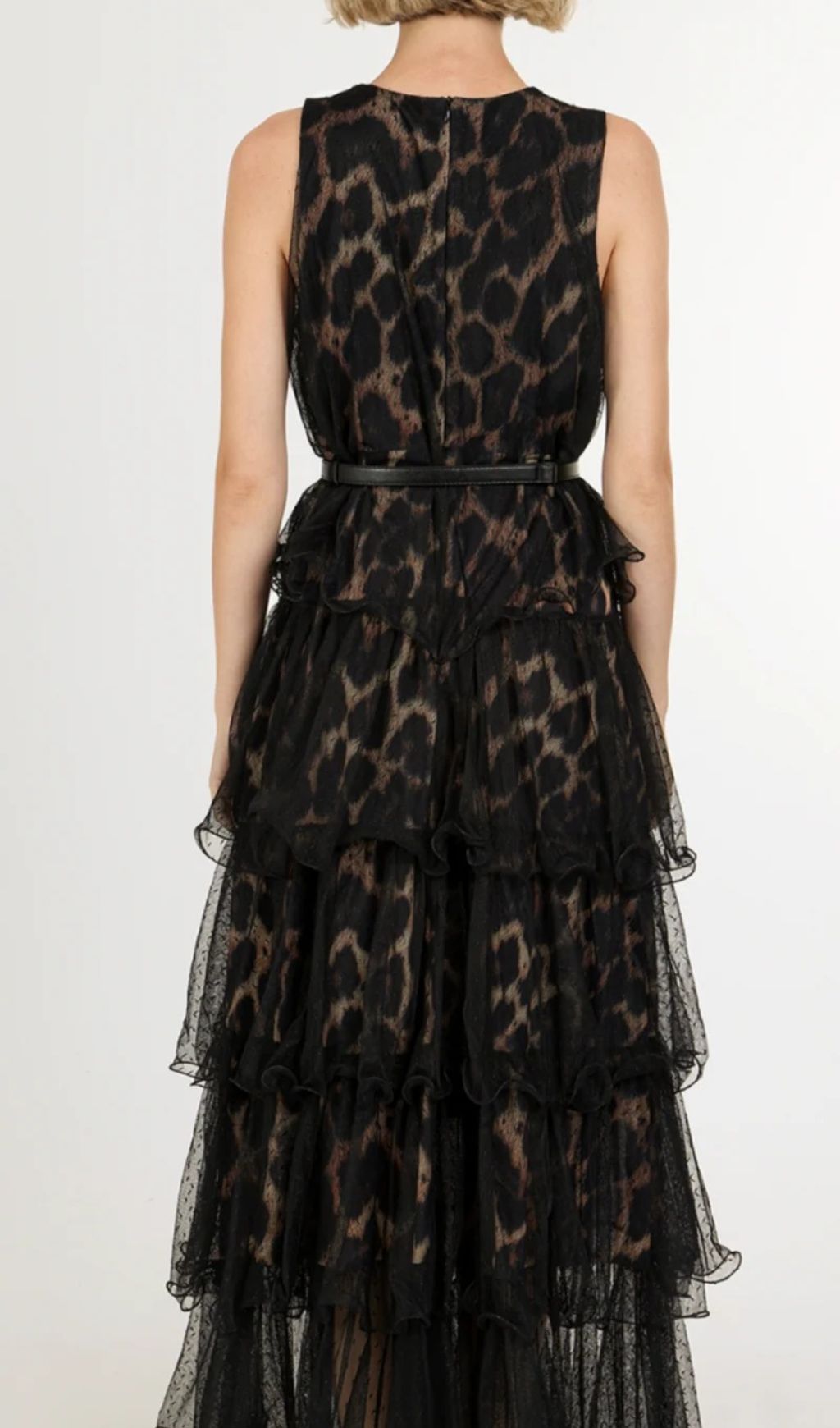 Kaelyn Leopard Mesh Maxi Dress Flowering Girl