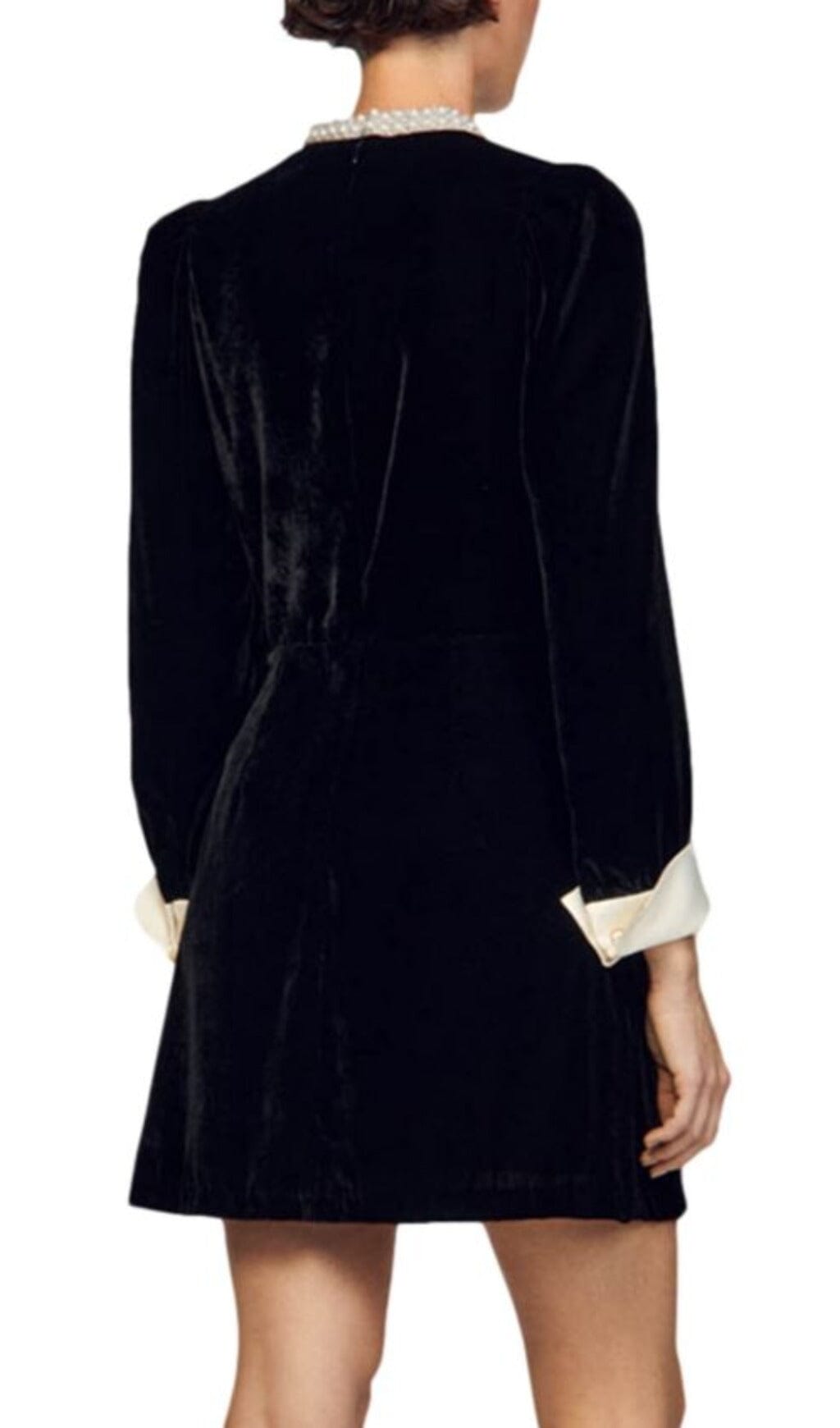SERENA BEADED COLLAR VELVET DRESS Flowering Girl
