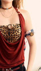 Laylah Red Leopard Print Top Two-Piece Set Flowering Girl