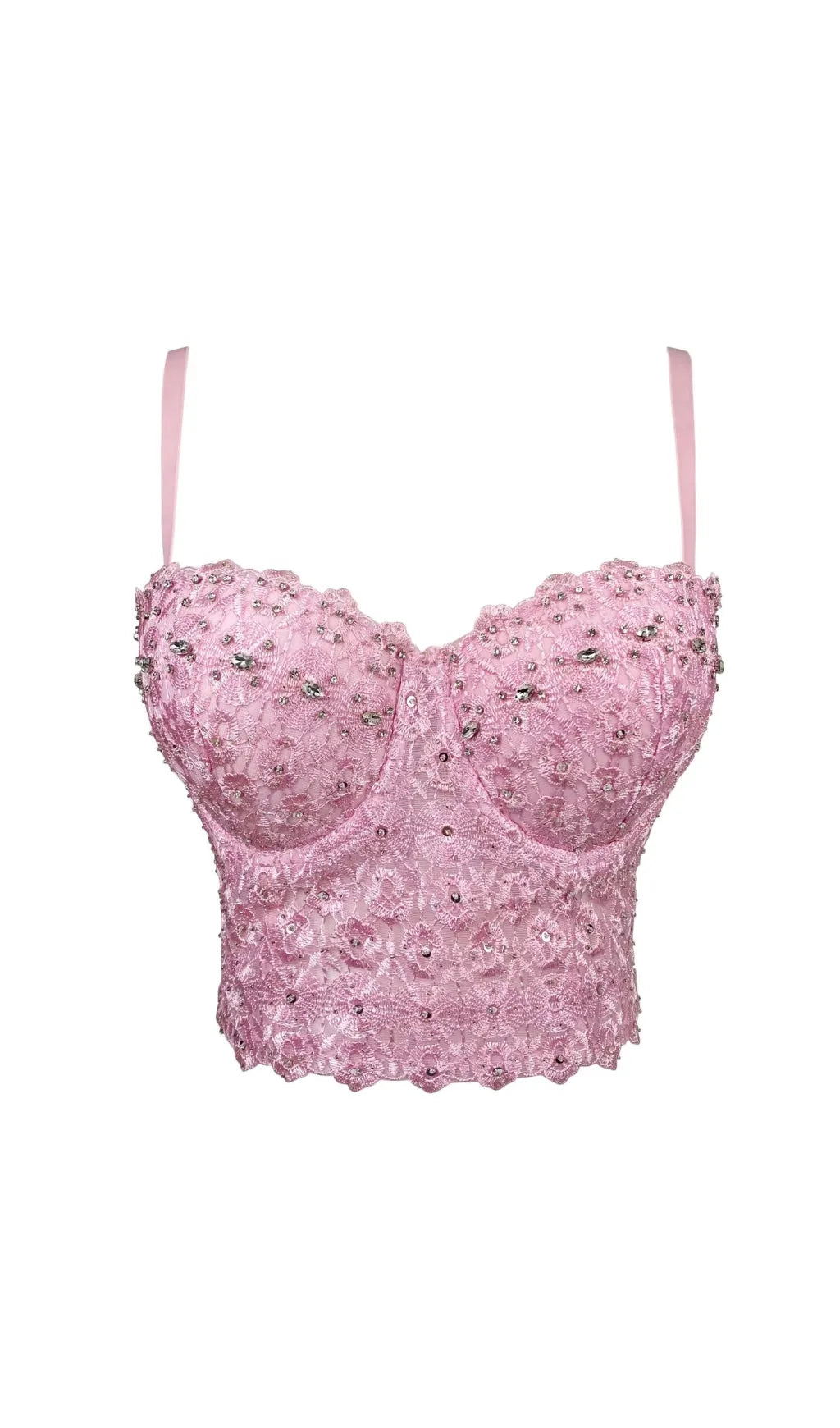 Amberlin Rhinestone Embroidered Top Flowering Girl