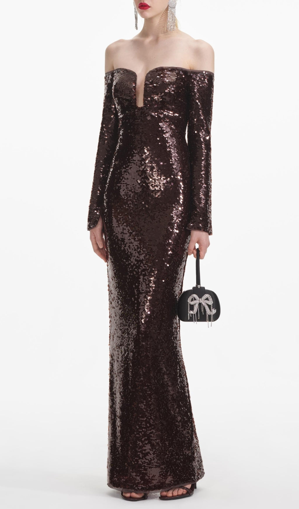 Cashlin Long Sleeve Sequin Maxi Dress Flowering Girl
