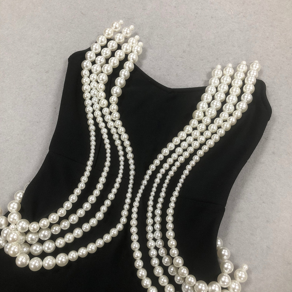 Debra Black Strapless Pearl Maxi Dress Flowering Girl