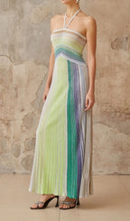 Serelith Metallic Knit Backless Maxi Dress Flowering Girl