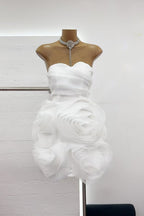 Georgia Appliquéd Organza White Mini Dress Flowering Girl