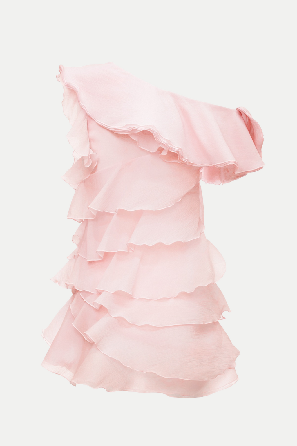 Shelyn Flower One Shoulder Ruffle Mini Dress - Pink Flowering Girl