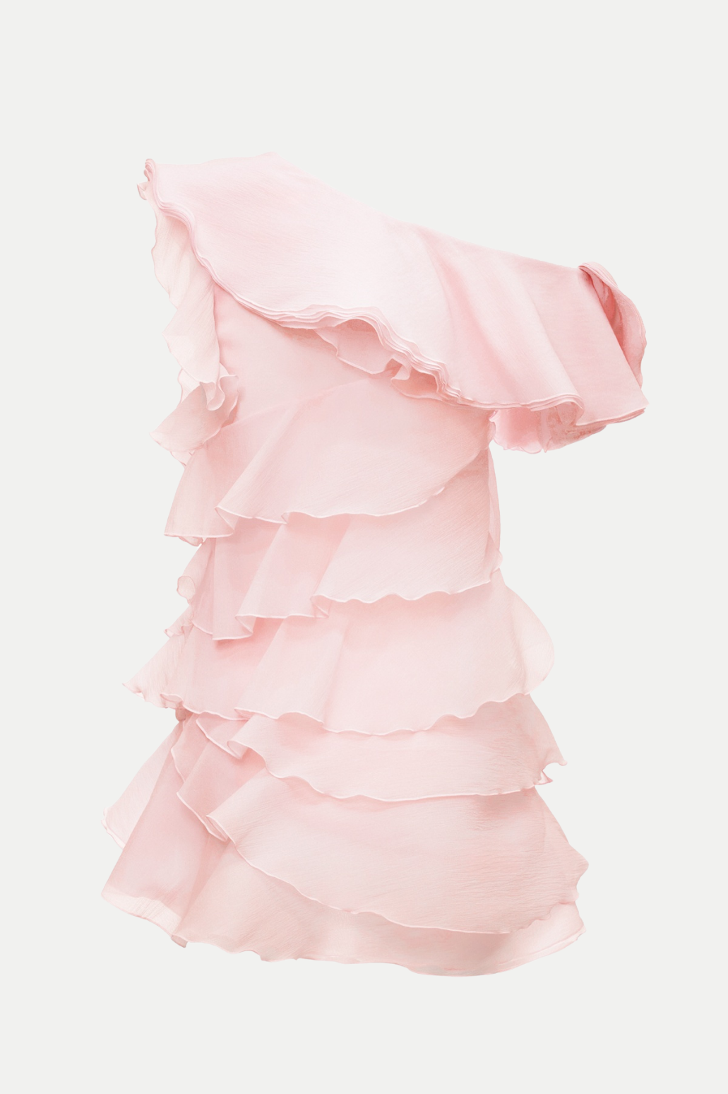 Shelyn Flower One Shoulder Ruffle Mini Dress - Pink Flowering Girl