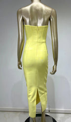 Patchwork Strapless Bandage Dress Flowering Girl