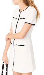 Rirsalino Contrast Trim Button Front Dress Flowering Girl