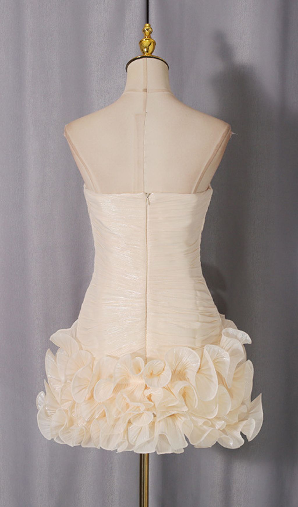 Jacoba Strapless Ruffle Hem Mini Dress Flowering Girl