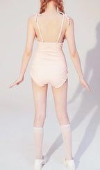 Dava Drawstring One-Piece Swimsuit Flowering Girl