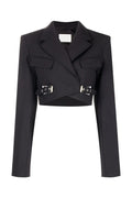 Jayla Cropped Cutout Blazer in Black Flowering Girl