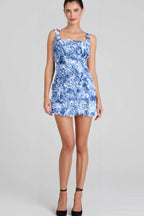 Blue Flower Mini Dress Flowering Girl
