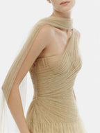Marianela Mesh Ruched Maxi Dress Flowering Girl
