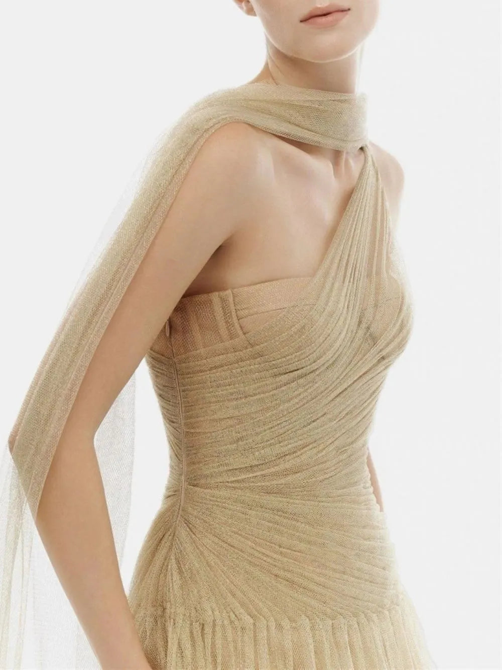 Marianela Mesh Ruched Maxi Dress Flowering Girl