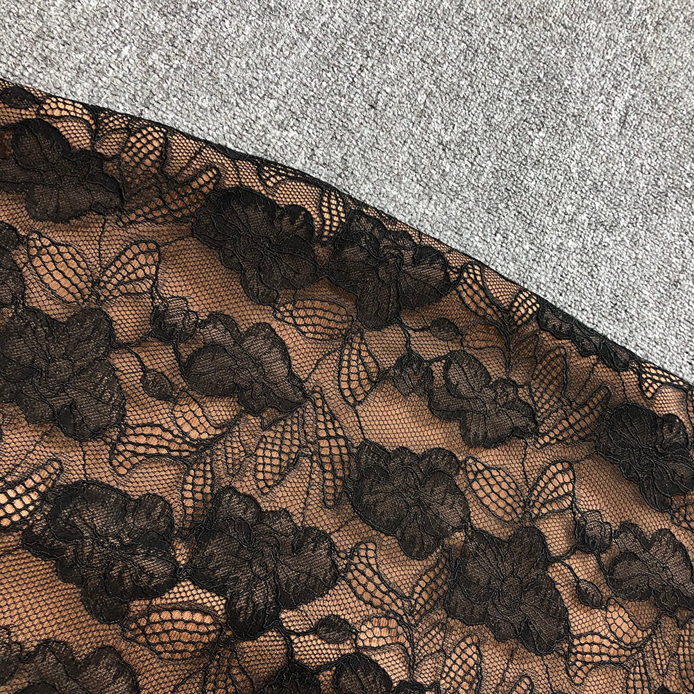 Carlin layer lace maxi dress in black Flowering Girl