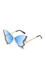 Tierney Blue Butterfly Crystal Sunglasses Flowering Girl
