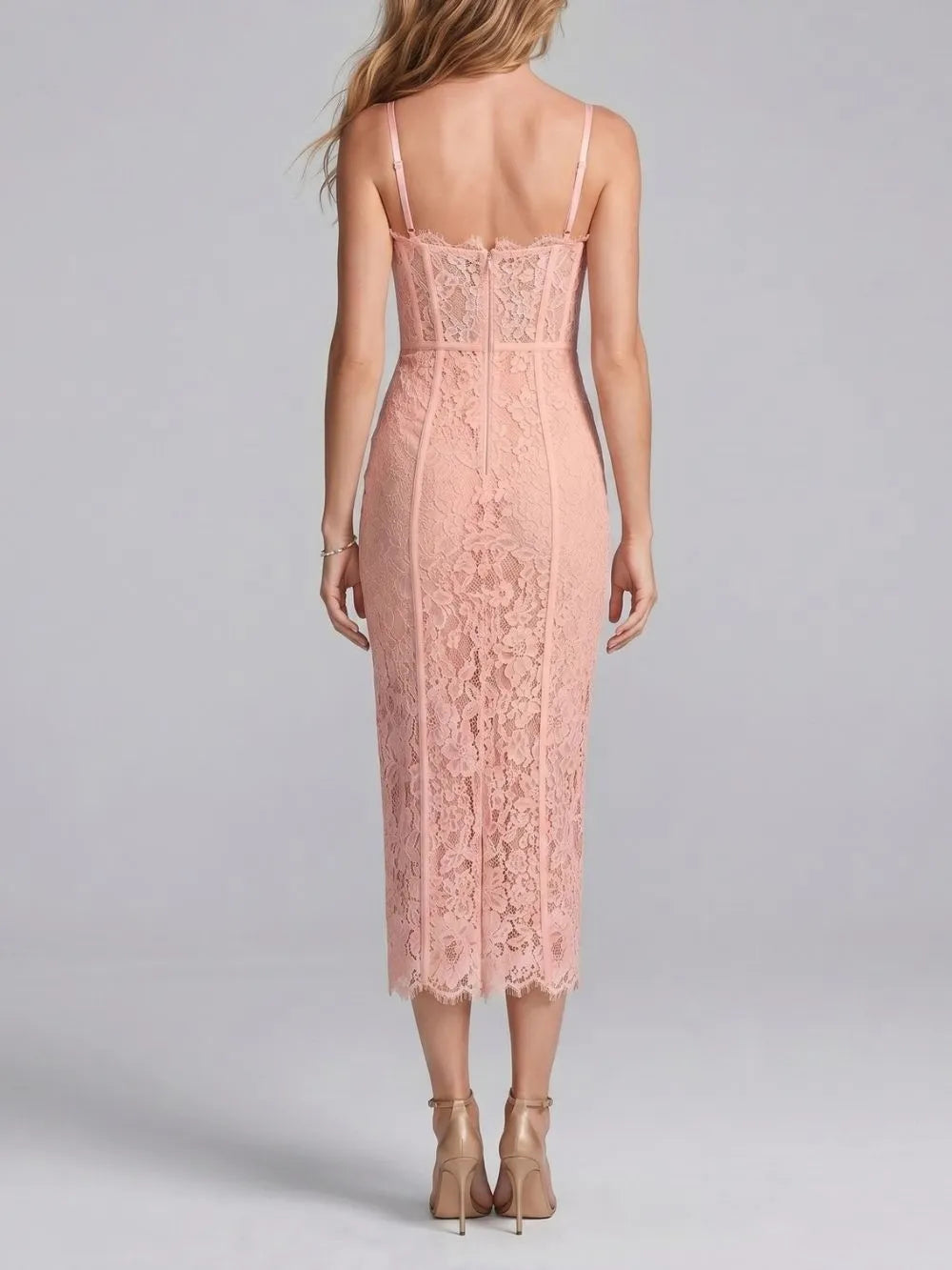 Makenzie Pink Lace Maxi Dress Flowering Girl