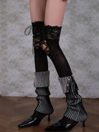 Marlette Black Stocking & Striped Socks Set Flowering Girl