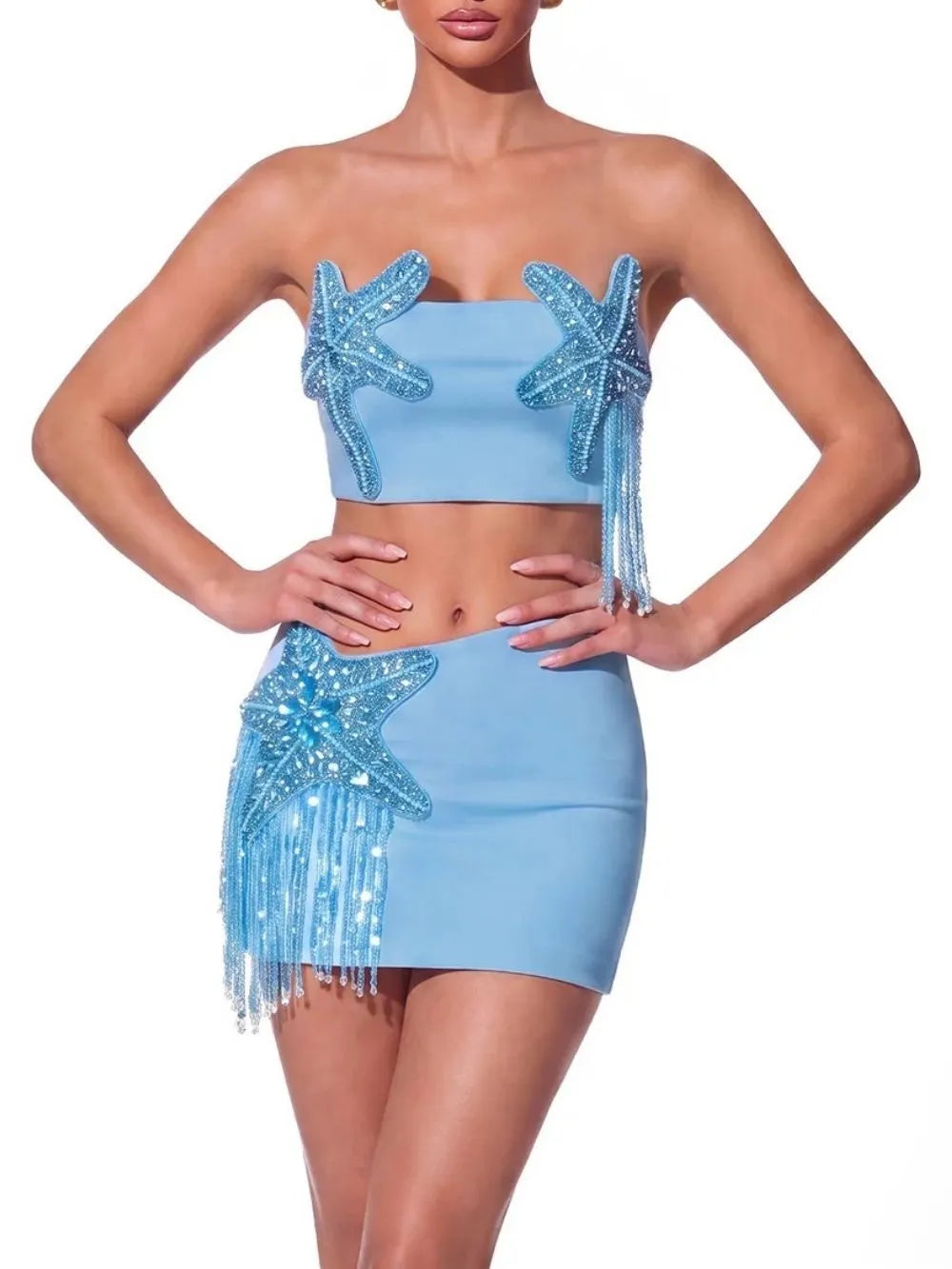 Haldric Spaghetti Star Crystal Skirt Set Flowering Girl