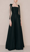 Tie Suspender Dress In Black Flowering Girl