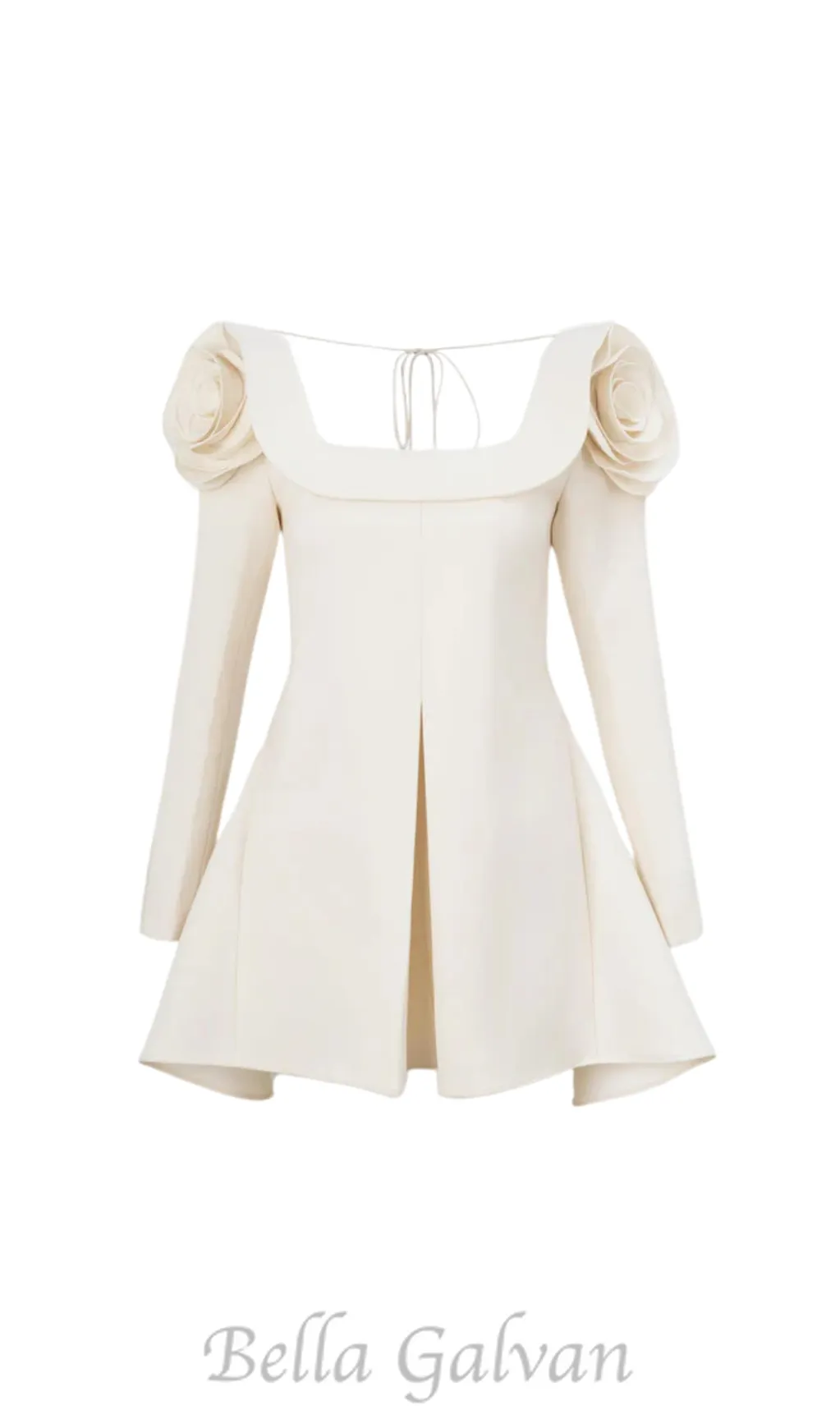 flower square neckline mini dress in apricot Flowering Girl