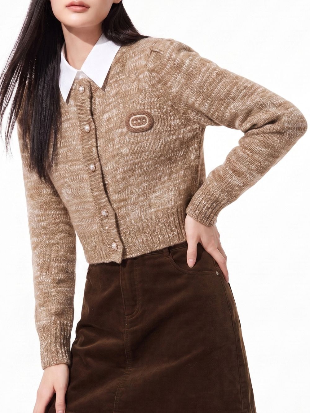 Mindel Caramel Cardigan Flowering Girl