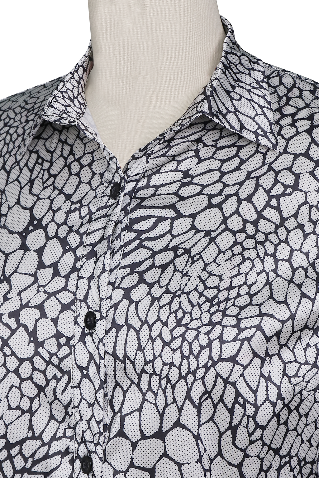 Modern Satin Printed Blouse With Classic Snake Pattern Elegance Flowering Girl