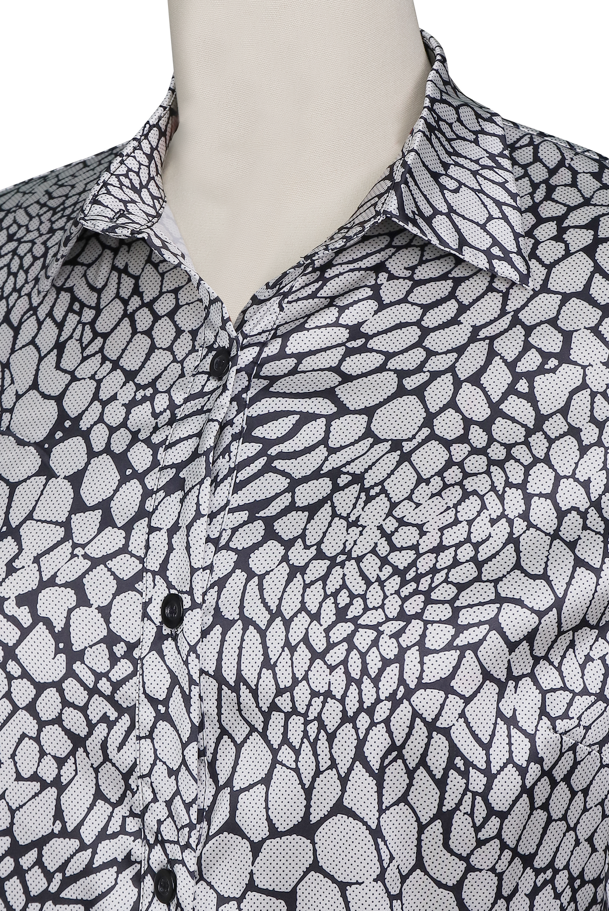 Modern Satin Printed Blouse With Classic Snake Pattern Elegance Flowering Girl