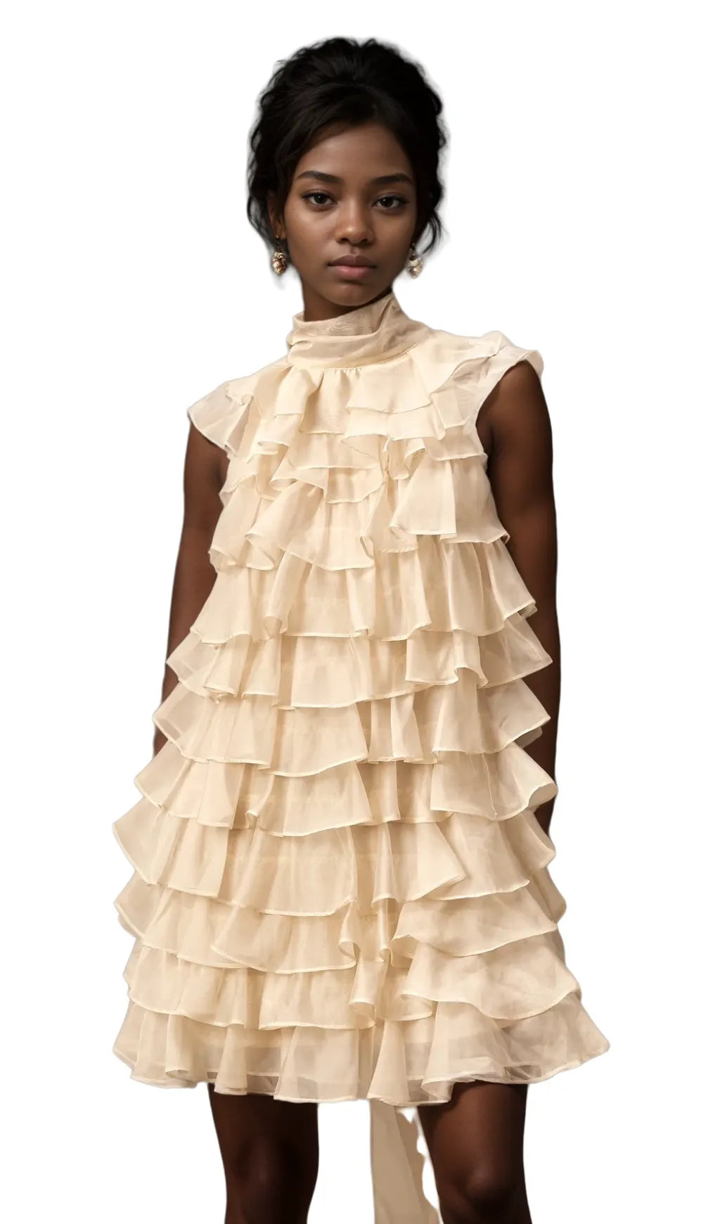 Jessica tiered flounce sleeveless mini dress Flowering Girl