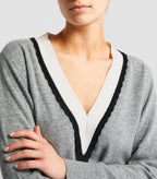 TWO TONE TRIM SWEATER Flowering Girl