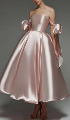 Lennie Pink Bow Midi Dress Flowering Girl
