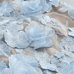 jessica floral embroidery Mini Dress in Blue Flowering Girl