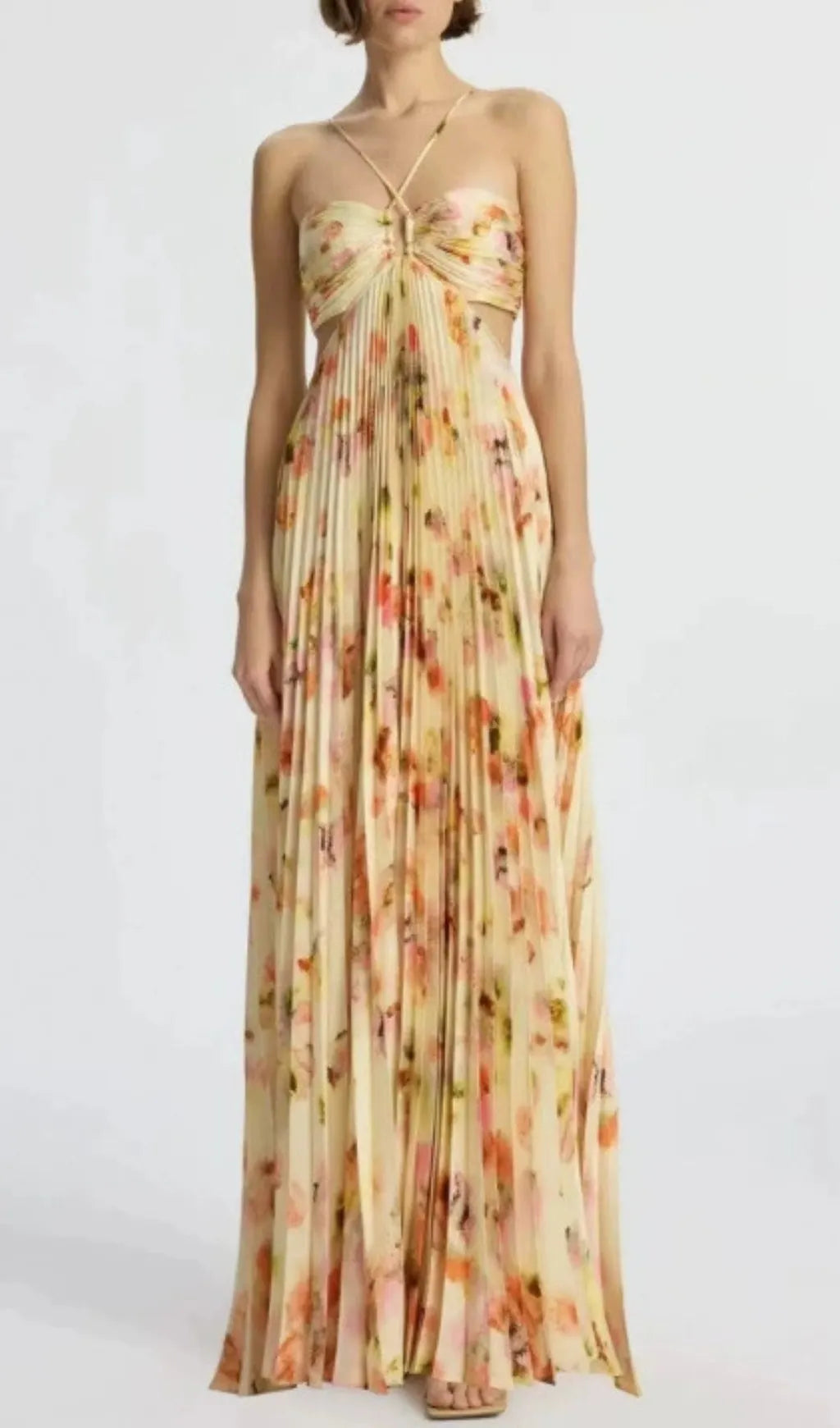 Elvan Printed Backless Maxi Dress Flowering Girl