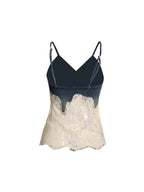 Denim & Lace Cami Top & Capri Pants Two Piece Set Flowering Girl