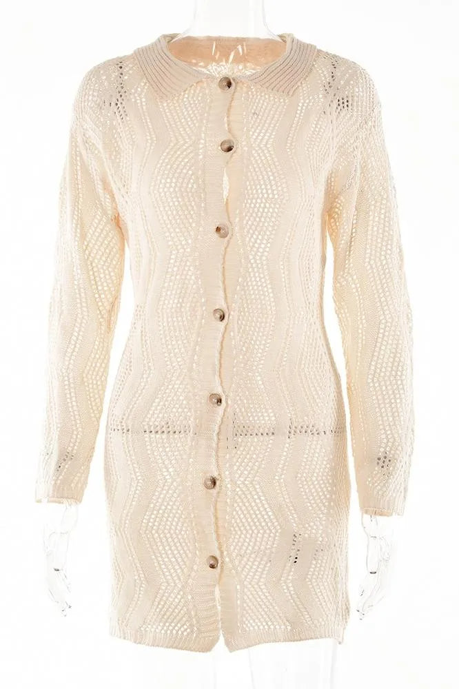 Basis Crochet Button-Up Cover-Up Flowering Girl